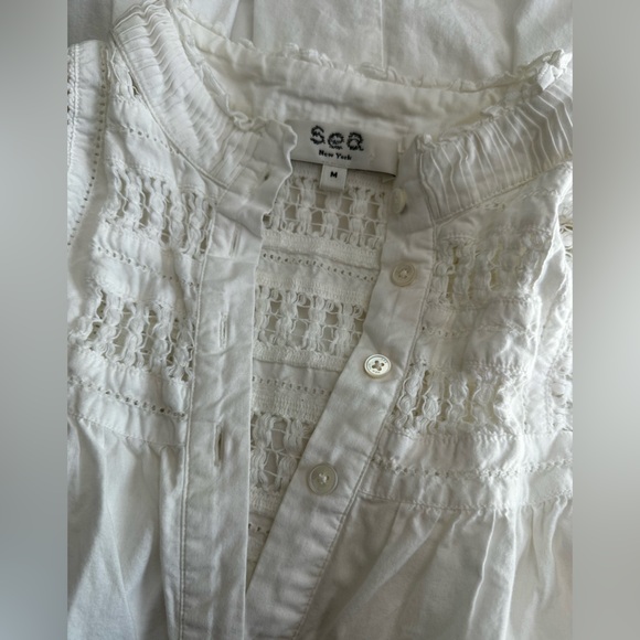 SEA New York Mock Neck Cream Dress - Picture 4 of 5